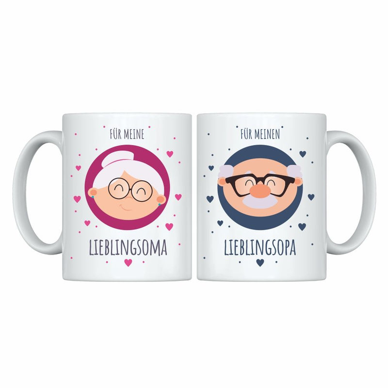 Tassen-Set "Für meine Lieblingsoma" & "Für meinen Lieblingsopa"