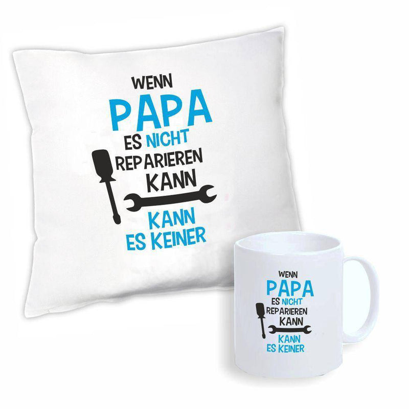 Geschenkset: Wenn Papa es nicht reparieren kann (Kissen & Tasse) - Objectzz