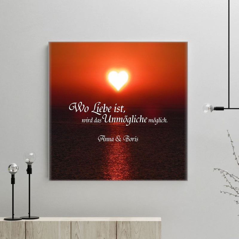Personalisierte Leinwand "Wo Liebe ist"
