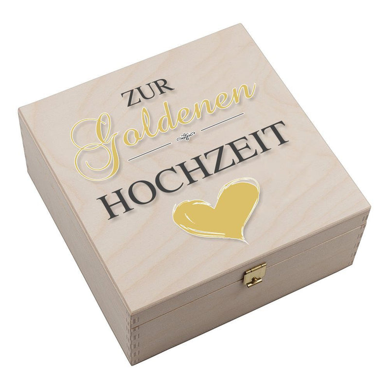 Hufeisen-Box "Zur Goldenen Hochzeit" (goldenes Herz)