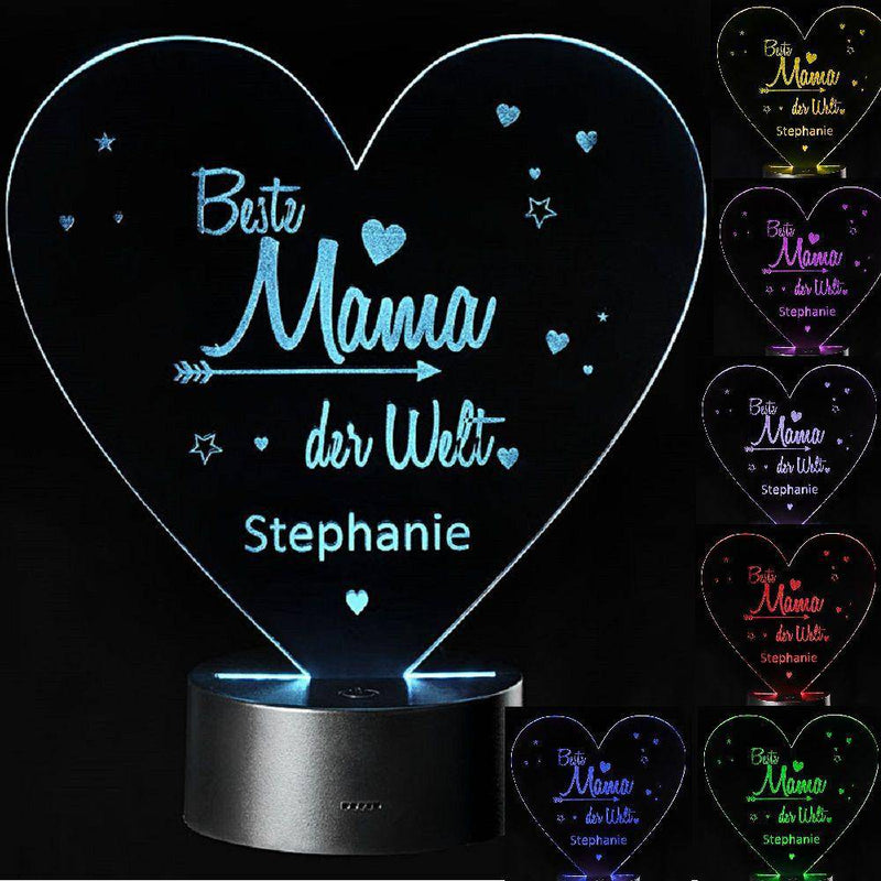 LED-Lampe: Beste Mama der Welt, personalisiert - Objectzz